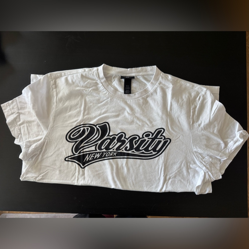H&M Men’s White Varsity New York T-Shirt